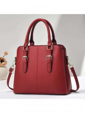 Faux Leather Satchel Bag 